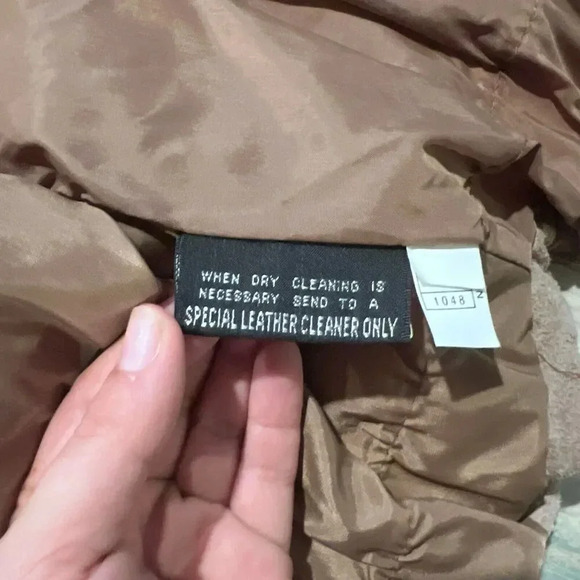 Chia Vintage Womens 80s Leather Suede Jacket Size Large Padded Western Biker - Picture 6 of 9